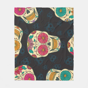 Muertos Skulls: Vintage Seamless Elegance. Fleece Blanket