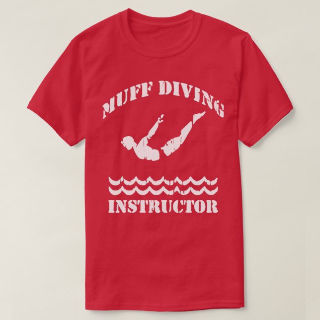 Muff Diving Instructor Diver Swimming Pool Funny S T-Shirt (Design Front)