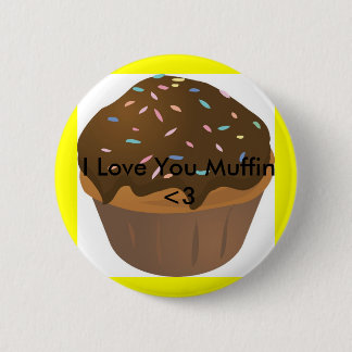 muffin_cartoon, I Love You Muffin <3 6 Cm Round Badge