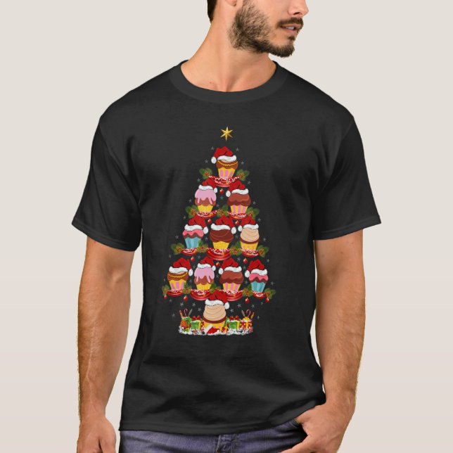 Muffin Food   Xmas Holiday Santa Muffins Christmas T-Shirt (Front)