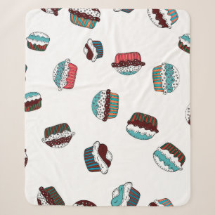 Muffin. Happy birthday cupcake background in white Sherpa Blanket