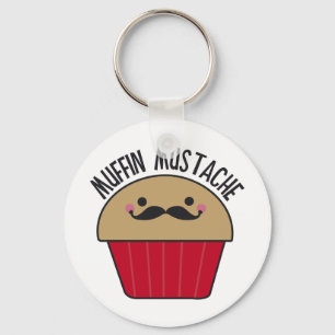 Muffin Moustache Key Ring