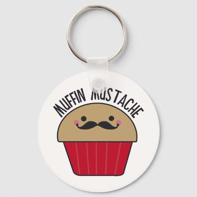 Muffin Moustache Key Ring (Front)