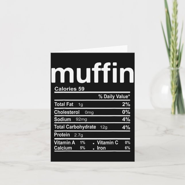 Muffin Nutrition Facts Funny Thanksgiving Christma Card (Front)
