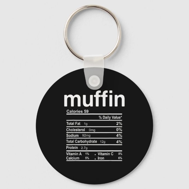 Muffin Nutrition Facts Funny Thanksgiving Christma Key Ring (Front)