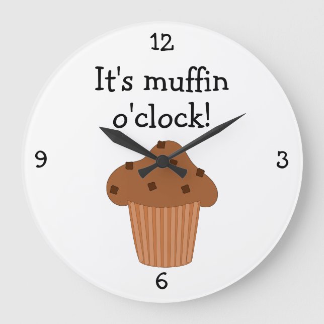 Muffin O'Clock fun food graphic Large Clock (Front)