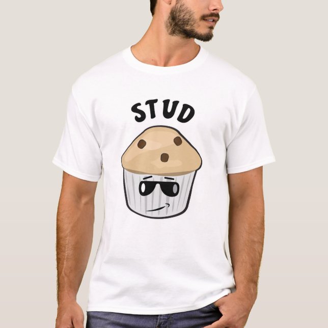 Muffin Stud - Funny Character Illustration T-Shirt (Front)