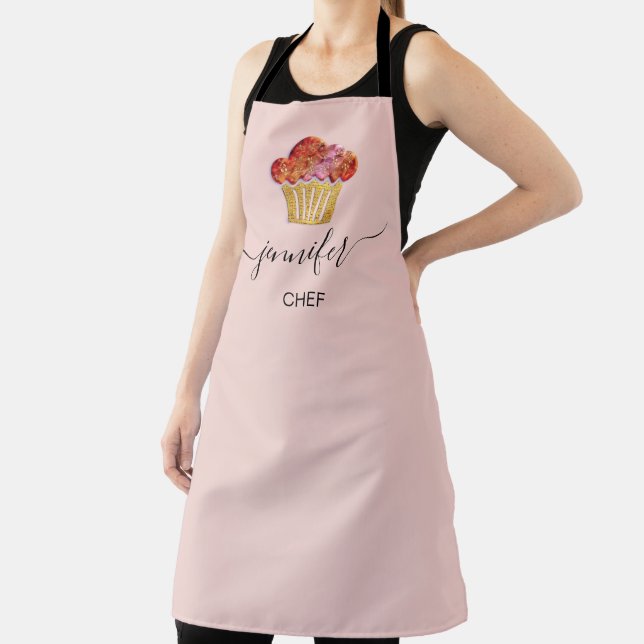 Muffins Bakery Catering Cakes Rose Gold  Apron (Insitu)