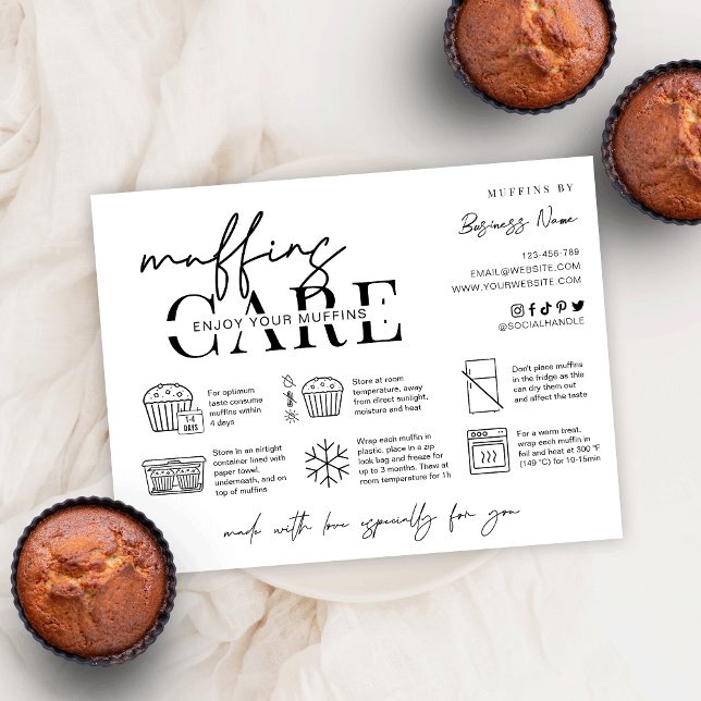 Muffins Care Card Minimalist Bakery Thank You Card (Creator Uploaded)