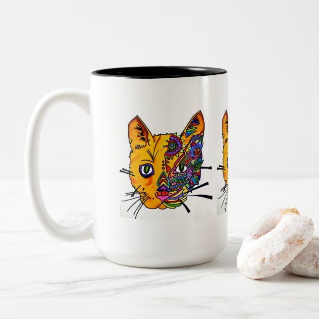 Mug - 040 - Three cats (With Donut)