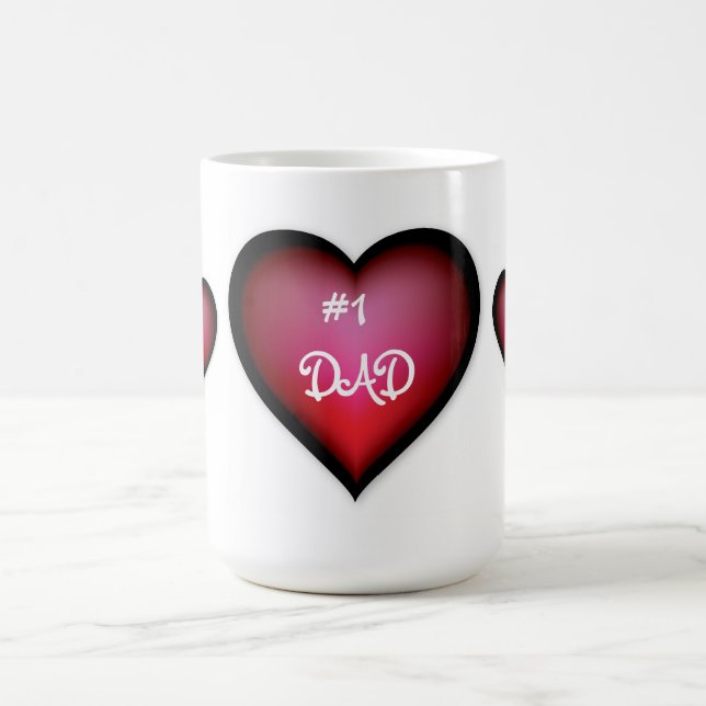 Mug/#1 Dad with Hearts Coffee Mug (Center)