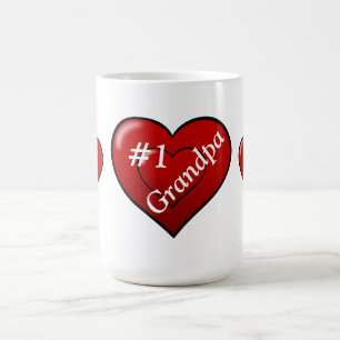 Mug/#1 Grandpa with Hearts Coffee Mug
