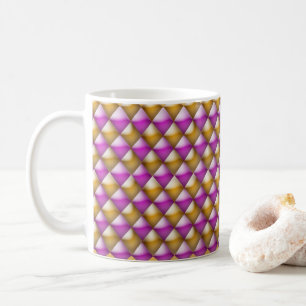 Mug - 3-D Diamonds in Magenta and Gold