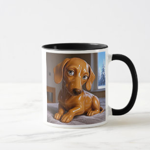 Mug 3D light brown bitch, soft look.