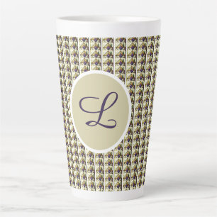 Mug à café latte monogrammé en vitrail personnalis