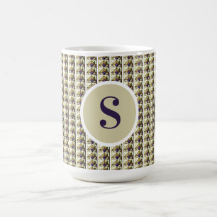 Mug à café latte monogrammé en vitrail personnalis