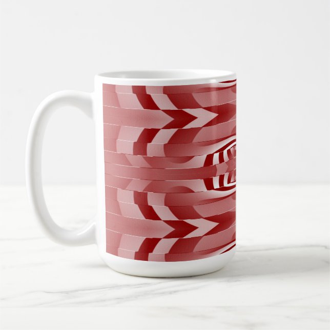 Mug, A vibrant maroon & white classic pattern  Coffee Mug (Left)