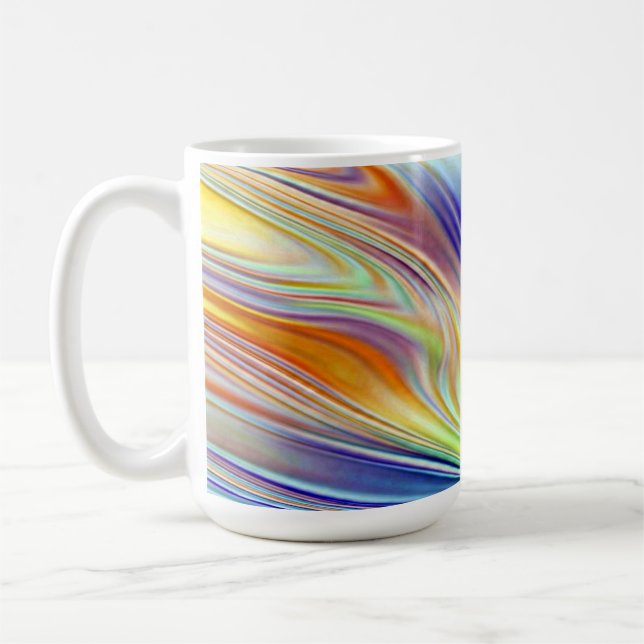 Mug, A vibrant multicolor abstract lines pattern  Coffee Mug (Left)