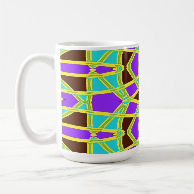 Mug, A vibrant multicolor seamless pattern design Coffee Mug (Left)