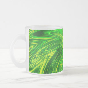 Mug Abstract Lines Green Flower