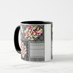 Mug Abstract patchwork quilting quilt retro vintag
