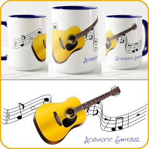 MUG - Acoustic Guitar Design -Several Styles/Sizes