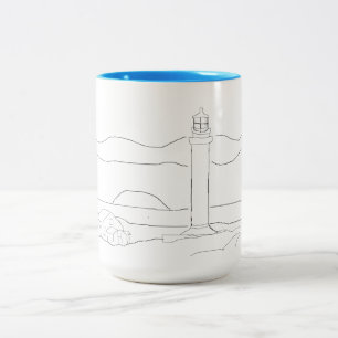 Mug - Adult Colouring Lighthouse Scene