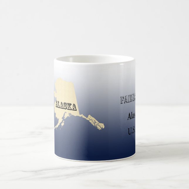 Mug - Alaska State Map with City (Center)