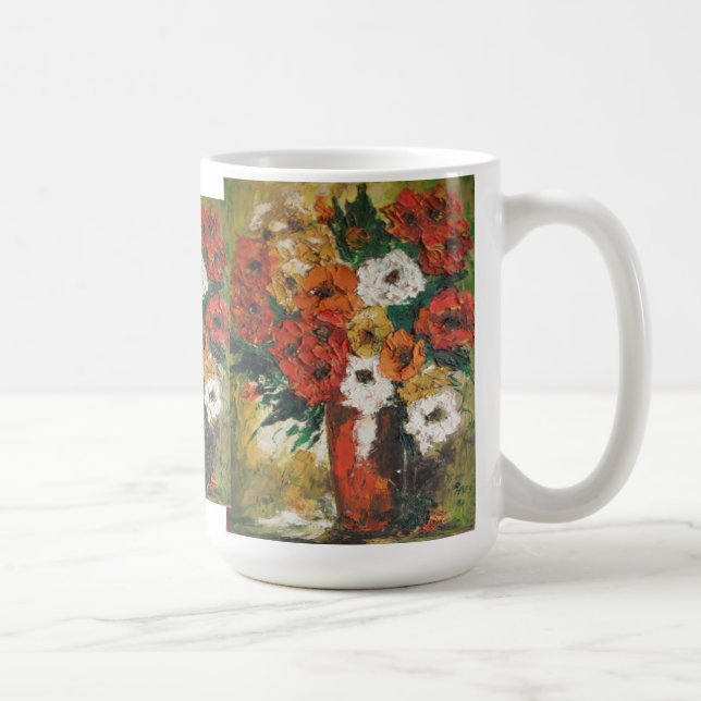 Mug Ann Hayes Painting Red Flowers Mixed (Right)