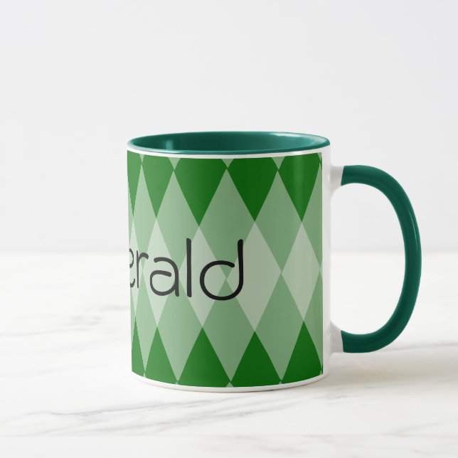 Mug - Argyle pattern with Name (Right)