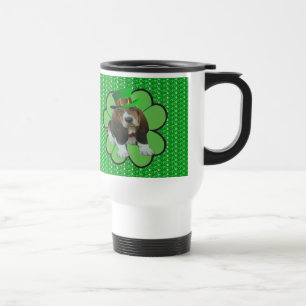 Mug Baby Basset Hound Happy St. Patrick's Clover
