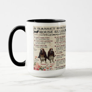 Mug Basset Hound House Rules