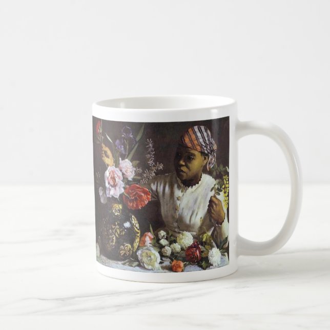 Mug: Bazzile Negress with Peonies Coffee Mug (Right)