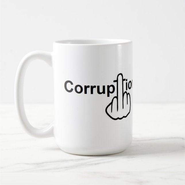 Mug Bird Flipping Corruption Sucks (Left)