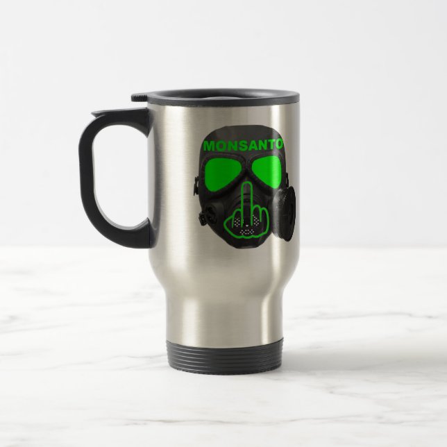 Mug Bird Flipping Monsanto Gas Mask Flip (Left)