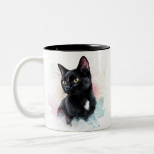 Mug black cat add own text 
