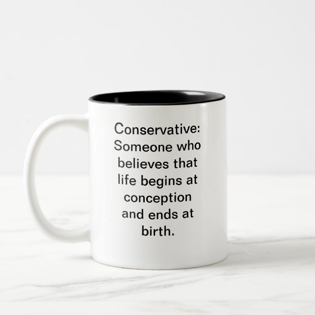 Mug, Black Interior, Conservative . . . Two-Tone Coffee Mug (Left)