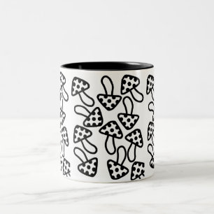 Mug Black & White Mushrooms