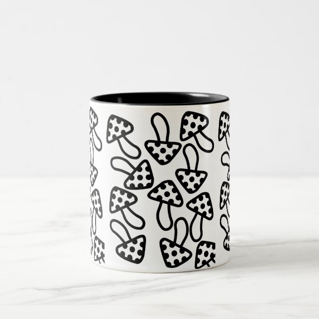 Mug Black & White Mushrooms (Center)