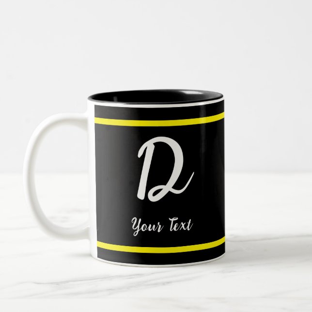 Mug Black with letter D (Left)