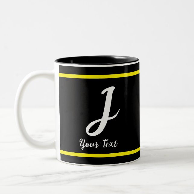 Mug Black with letter J (Left)
