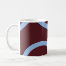Mug - Blue Lines on Burgundy