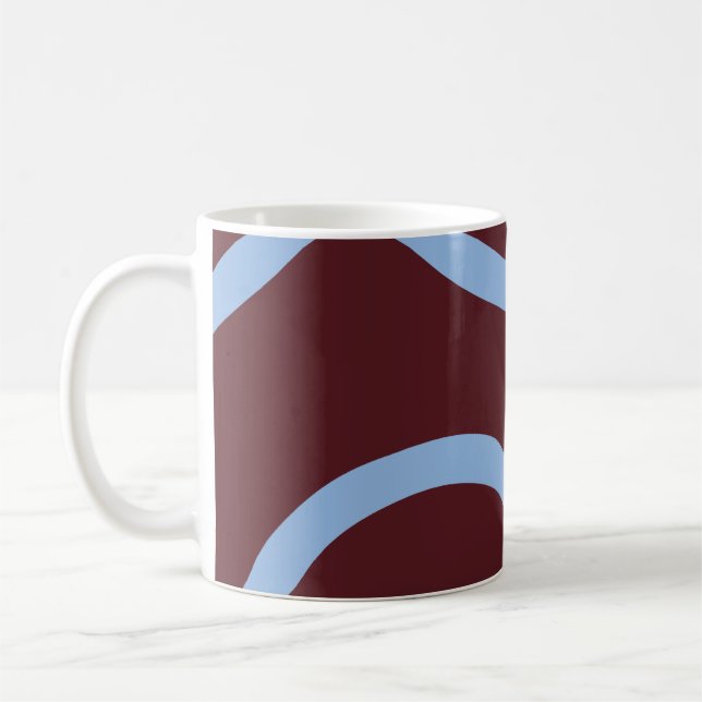 Mug - Blue Lines on Burgundy (Left)