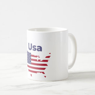 Mug cafés flag usa new desgin 