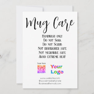 Mug care instructions add business name logo detai invitation