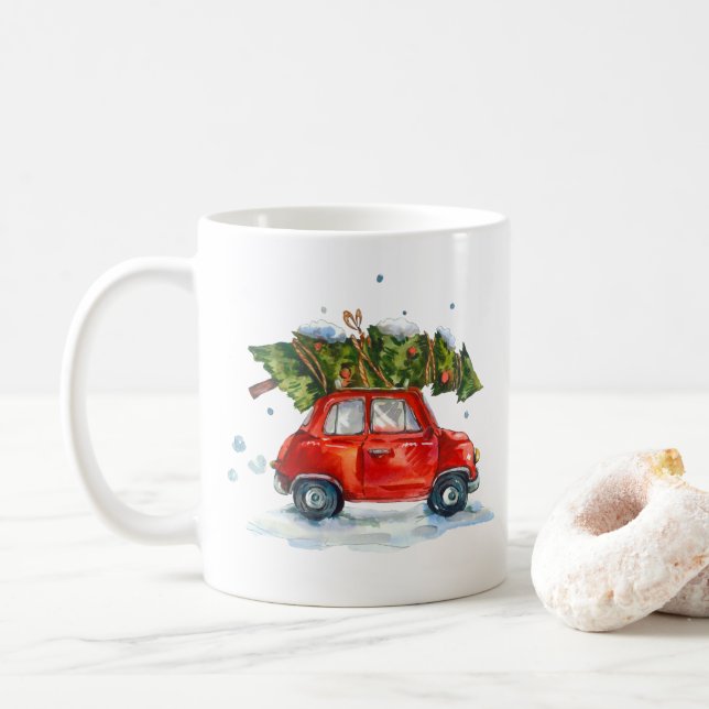 Mug - Christmas car (With Donut)