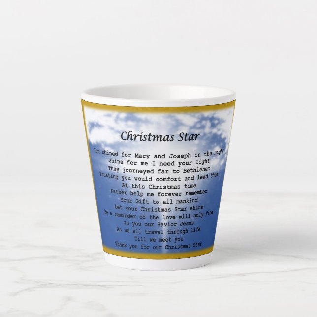 mug- Christmas Star Latte Mug (Front)