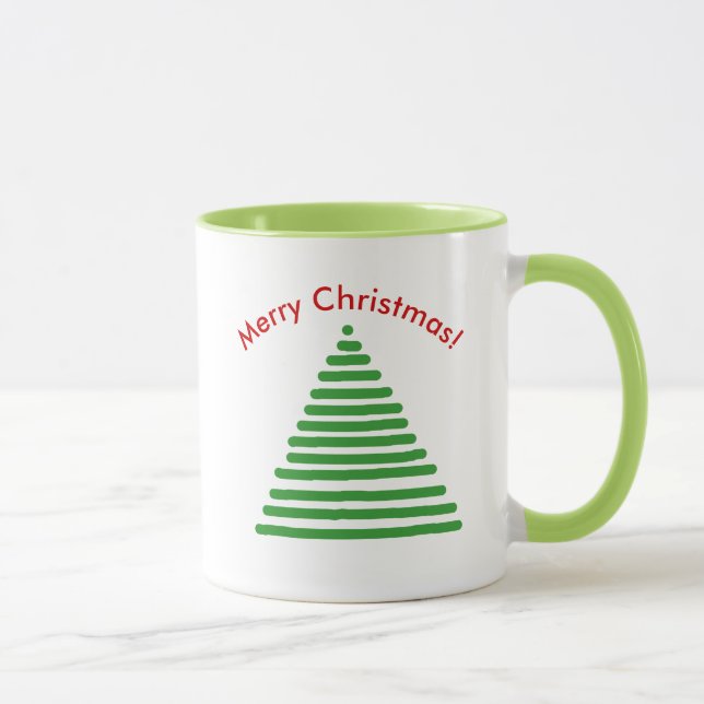 Mug - Christmas Tree with Curved Text (Right)