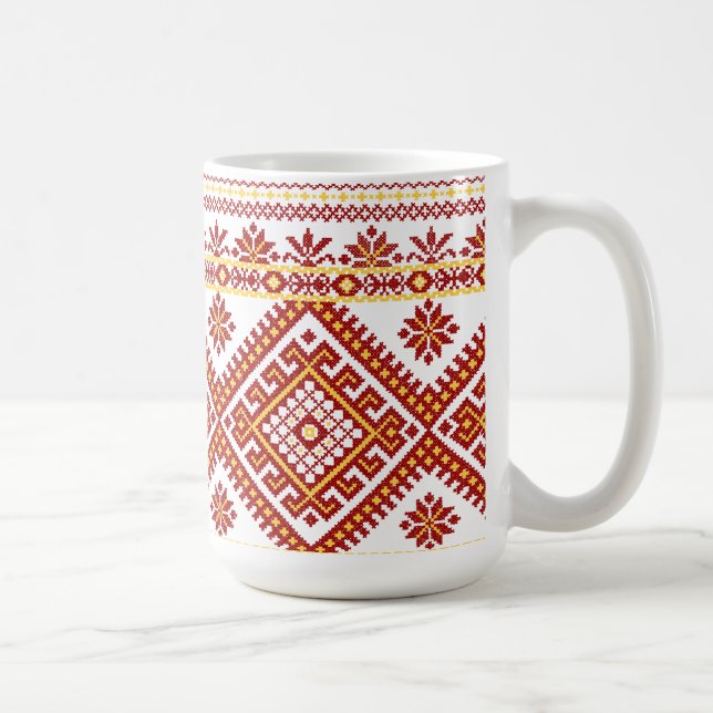 Mug Classic Ukrainian Cross Stitch Red (Right)