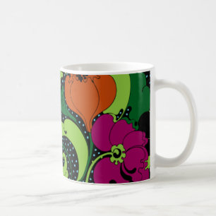 Mug Coffee Cup Vintage Retro Flowers Customisable